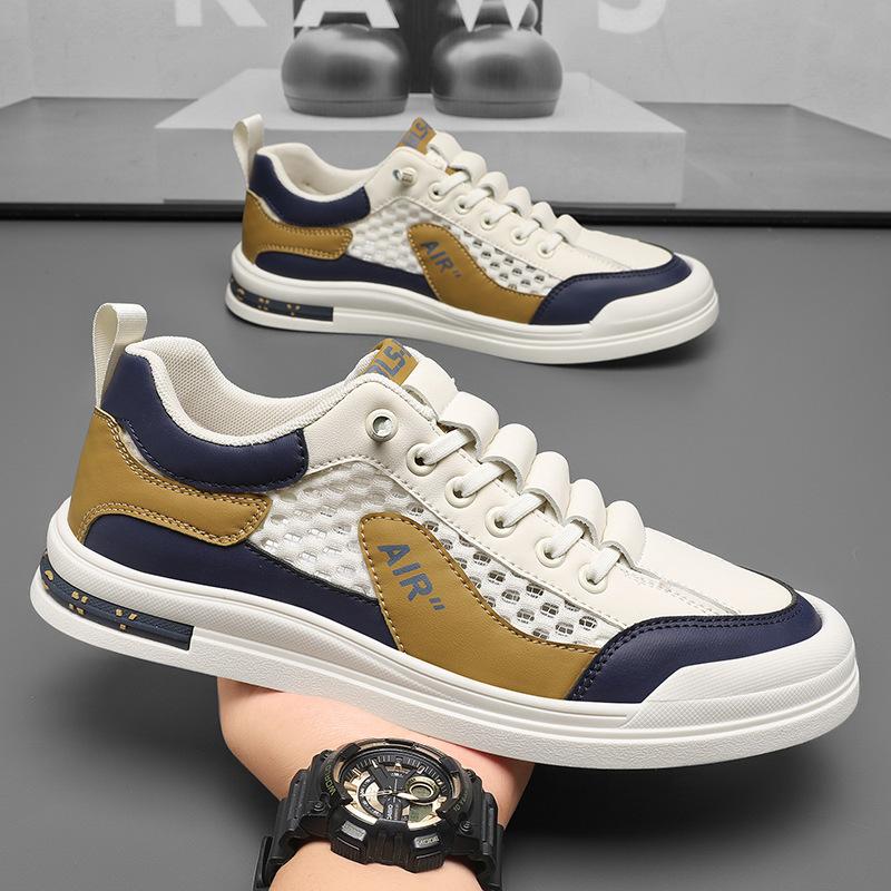 

Мужская летняя сетчатая дышащая обувь, тонкая сетчатая обувь, повседневные кеды на одной педали, спортивная легкая обувь, трендовая обувь с большим сетчатым верхом и перфорацией 43