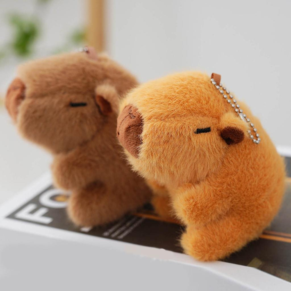 Creative Plush Capybara Keychain Creative Bag Charm Pendant Adorable Stuffed Animal Doll Keyring Stylish Accessories