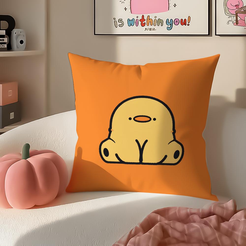 Cute IP Kawaii Versatile Art Portrait Cushion Cover Pillowcase Short Plush Invisible zipper Room Sofa Cushion Cover