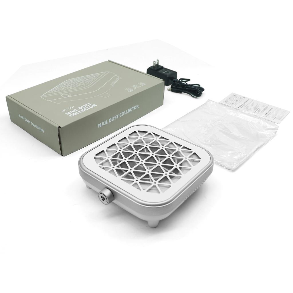 Powerful vacuum cleaner for nail technicians, stepless speed control, and comes with disposable filters