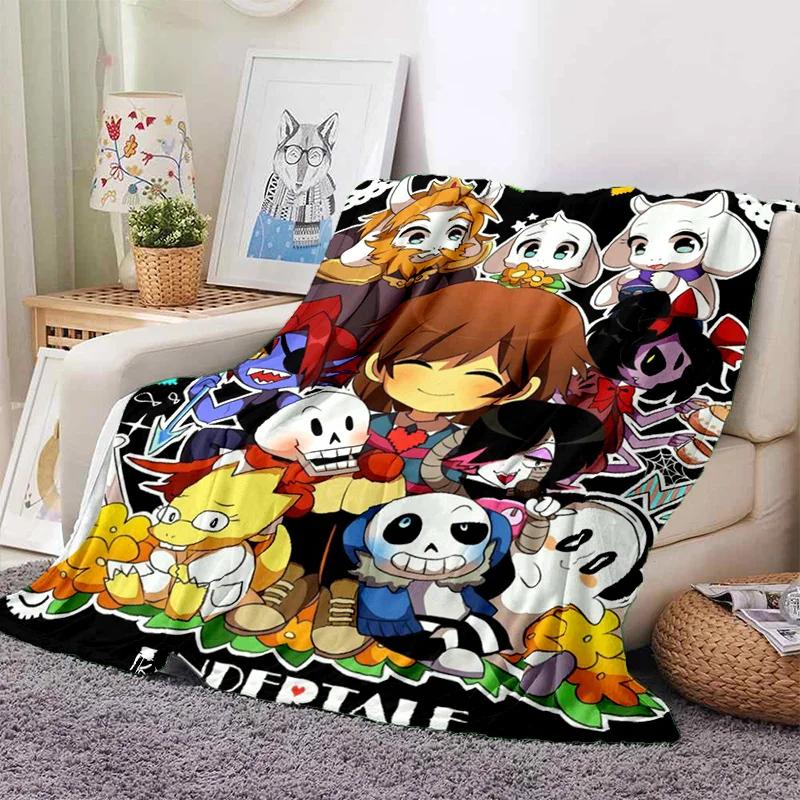 Funny U-Undertale Sans 3D Print Blanket Super Soft Warm Fleece Throw Blanket for Underground Legend Game Sofa Bed