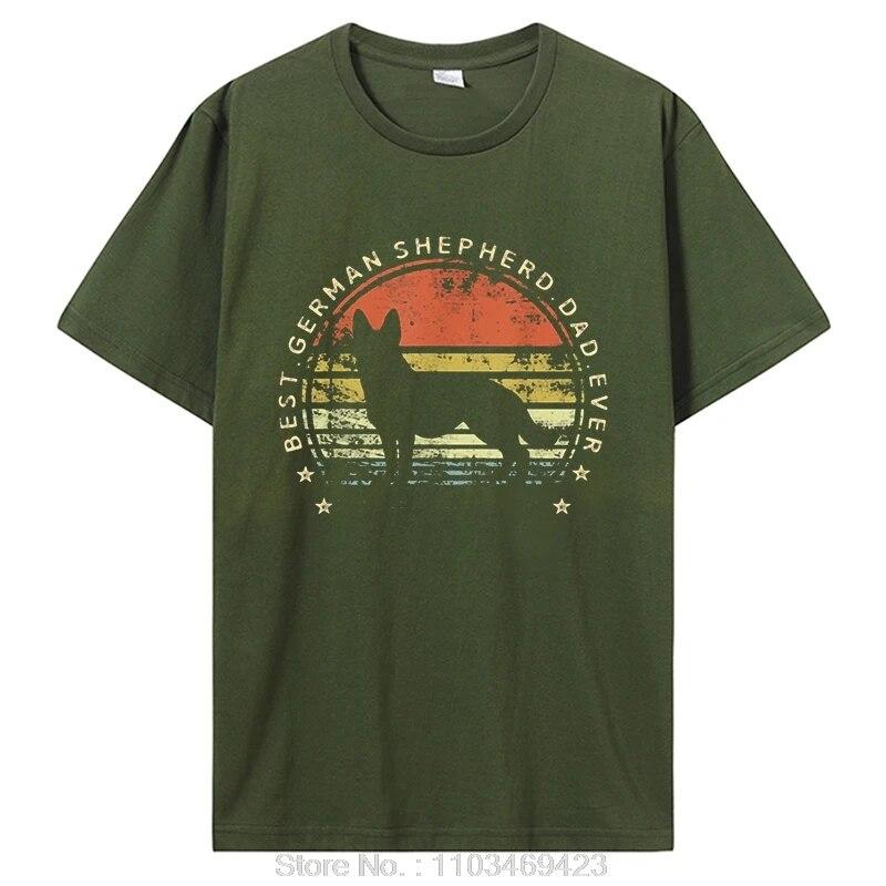 Funny Best German Shepherd Dad Ever Daddy Gifts Dog Lover Owner T Shirts Graphic Tshirt Streetwear Birthday T-shirt Clothing