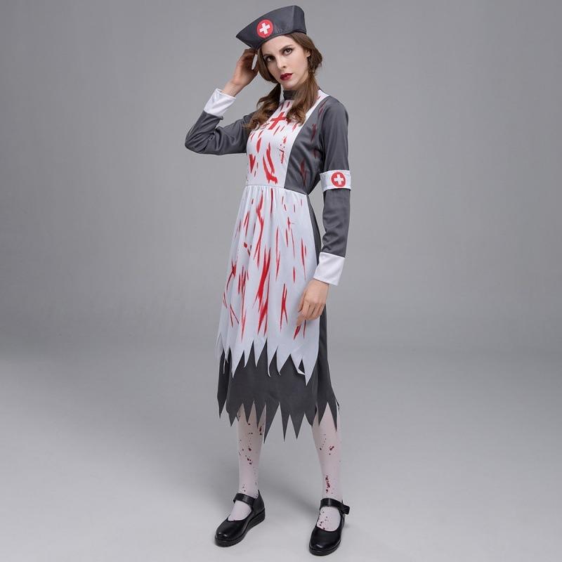 Halloween Adult Costume Horror Nurse Zombie Costume Vampire Maid Suit Play Costume