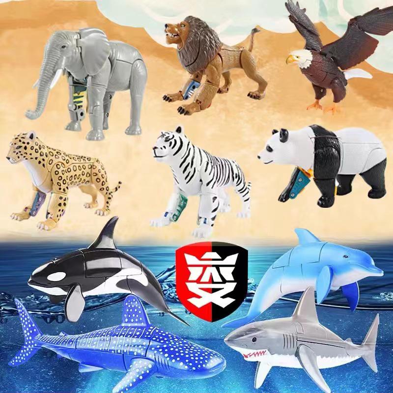 

Набор трансформеров-животных Kaierle: Игрушки-роботы Акула, Дельфин, Кинг-Конг, Орел и Тигр для мальчиков