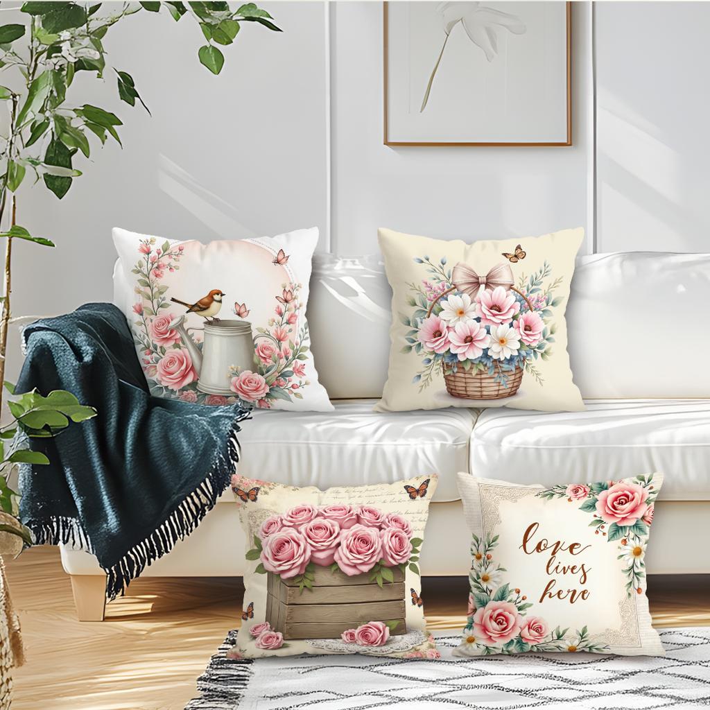 Retro Boho Farmhouse Pillowcase Printed Polyester 40/45/50cm Throw Pillowcover Decorative Sofa Cushion Pillowslip Home Decor