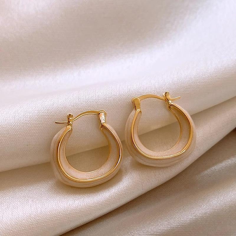 Простые серьги-подвески с глазурью в виде круга, геометрические неправильные круги, милые нишевые серьги