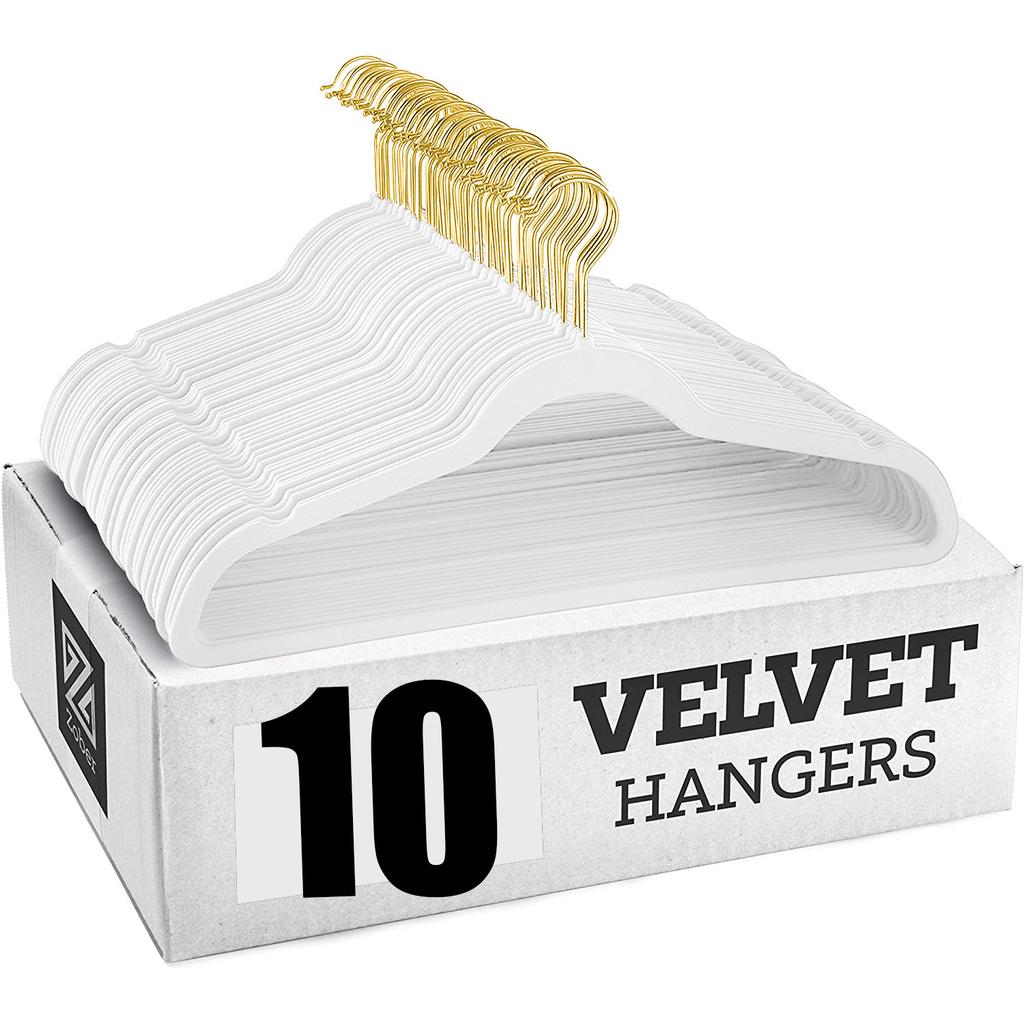 10PCS Velvet Non-Slip Clothes Hangers,45CM Space Saving Ultra Slim Hanger for Coat Pants Dress,Wardrobe Storage Adult Magic Rack