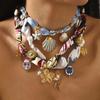 Flower Cloth Wrap Scarf Chain Necklace Starfish Dopamine Necklace  Decoration