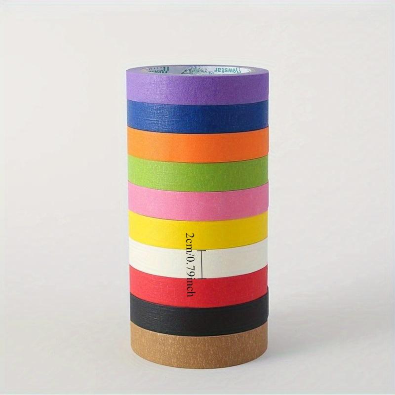 5 Rollen farbenfrohes Abdeckband für Kunst & Handwerk - Leicht reißbares Papierband, Haftet auf Kunststoff, Holz, Glas, Ideal für Kunst, Handwerk, Beschriftung