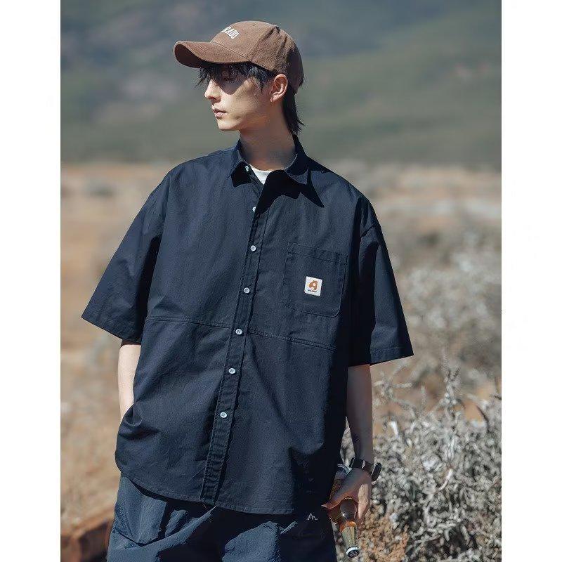 2024 Stylish Loose Workwear Half-Sleeve Retro Shirt - Japanese & Hong Kong Trend