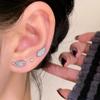 Orecchini Korean INS Dolci Brillanti con Ala d'Angelo in Cristallo per Donne Ragazze Gotici Colore Argento Personalizza Orecchini a Perno ad Ala in Zircone
