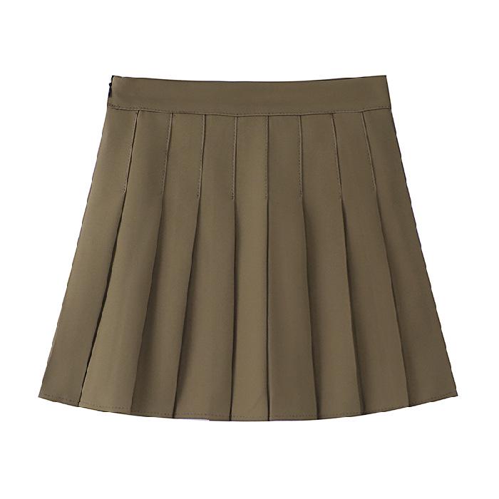 High Waist Gray A-Line Pleated Skirt for Women - Elastic, Slimming, and Lengthened for Year-Round Style
