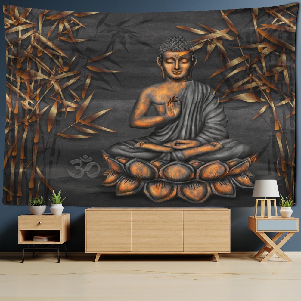 Buddha  Tapestry Wall Hanging Printing Bohemian Psychedelic Religion Living Psychedelic Room Home Decor