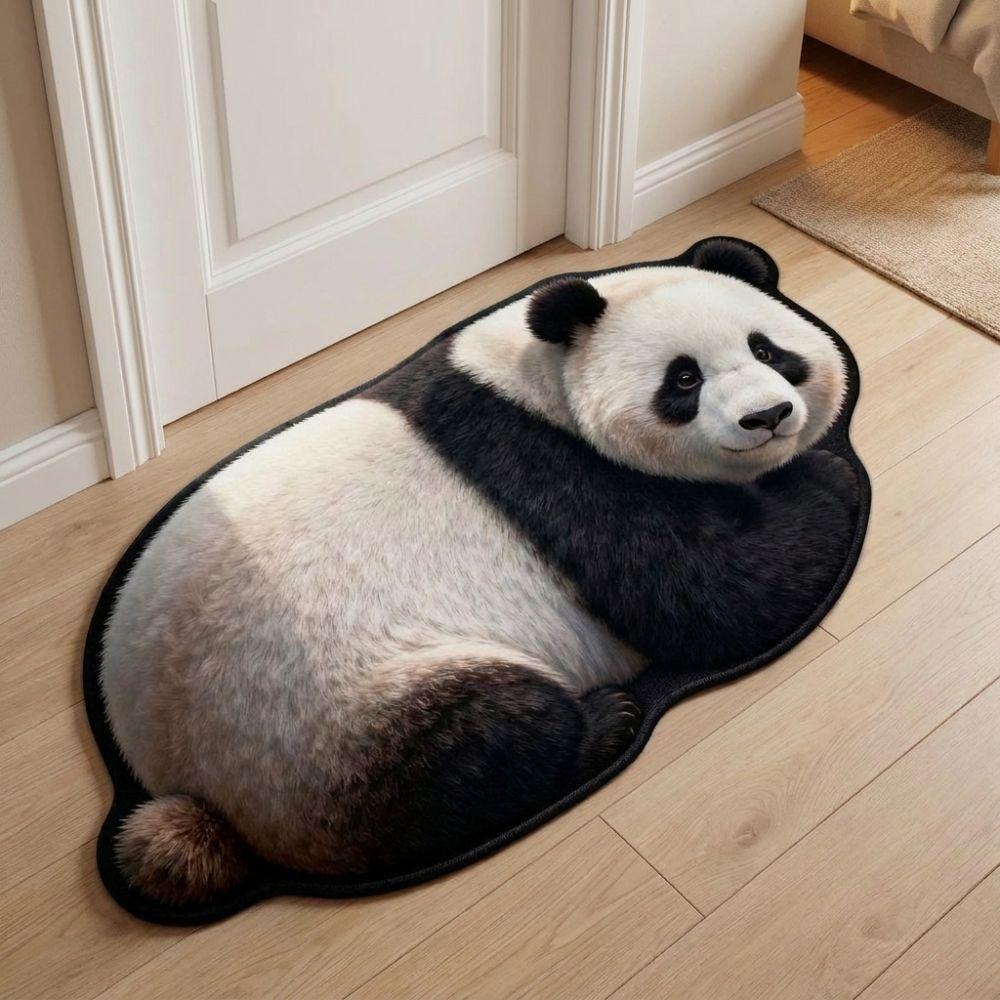 Non-Slip Home Decor Carpet 2D Cartoon Carpet Cute Panda-Shaped Area Rug Bedrooms