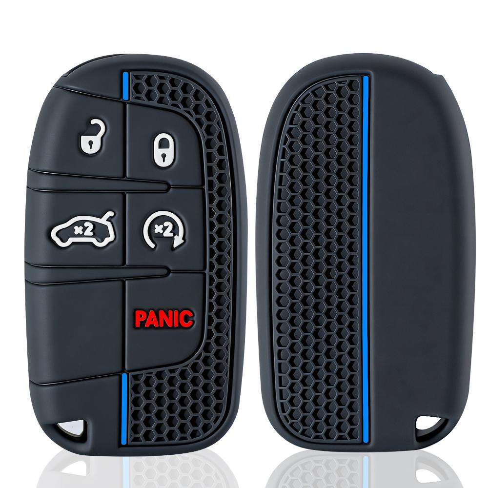 Silikonové pouzdro na klíče od auta pro Dodge Ram Charger Journey Durango Jeep Grand Cherokee Chrysler Držák na klíčenku