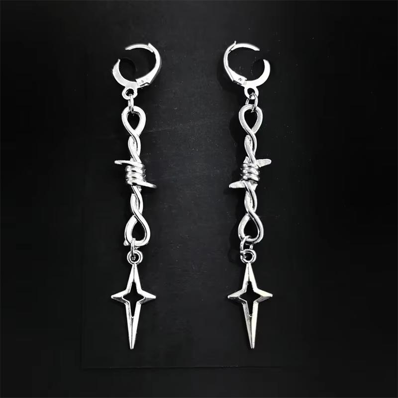 Classic Star Earrings | Grunge Jewelry Hypoallergenic Y2k Goth Edgy Alt Fairy Punk Aesthetic Dangly Chunky Coquette Minimalist