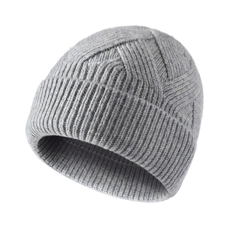 100% pure wool hat wool hat versatile medium and green knitted hat thermal ear protection hat