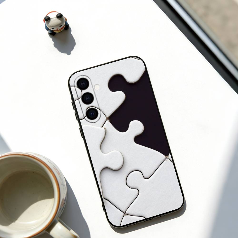 Puzzle Piece Phone Case For Samsung Galaxy A73,A72,A71,A70,A53,A52,A51,Others Soft Black Cover