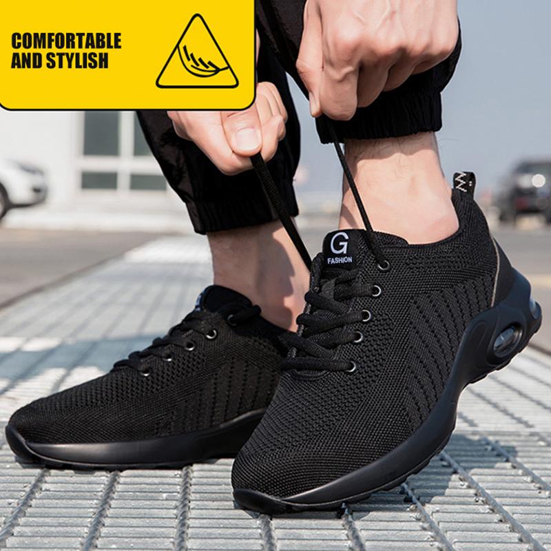 High Quality Men's Boots Safety Shoes Steel Toe Puncture-Proof Work Boots Lightweight Safety Work Shoes Men Indestructible Shoes