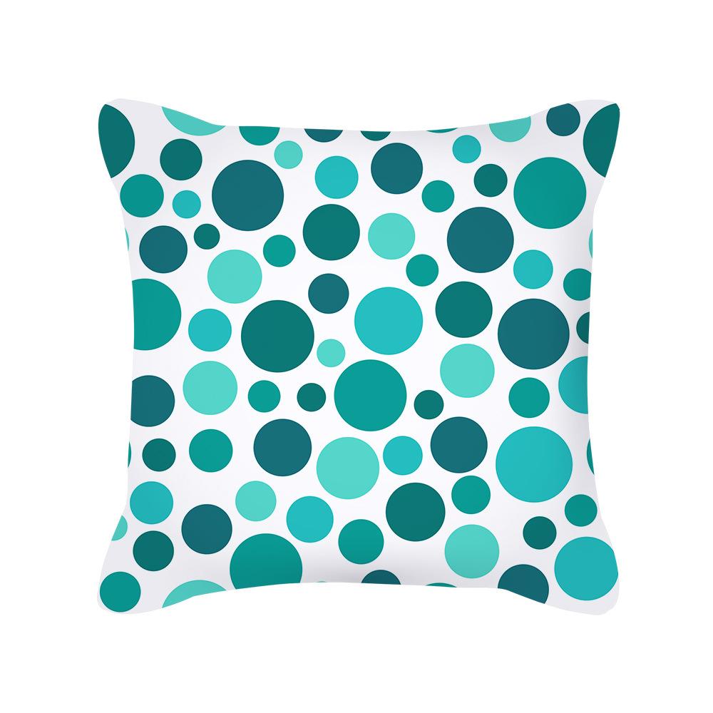 New Green Landscape Geometric Peach Skin Printed Pillow Cover Cushion Cover