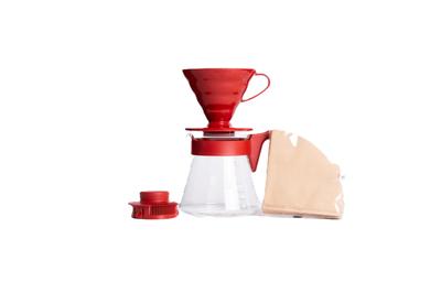 Σετ Σερβιτόρος Καφέ V60 02 Καφές Διπλής Επίχυσης για 1-4 Φλιτζάνια Κόκκινο VCSD-02R