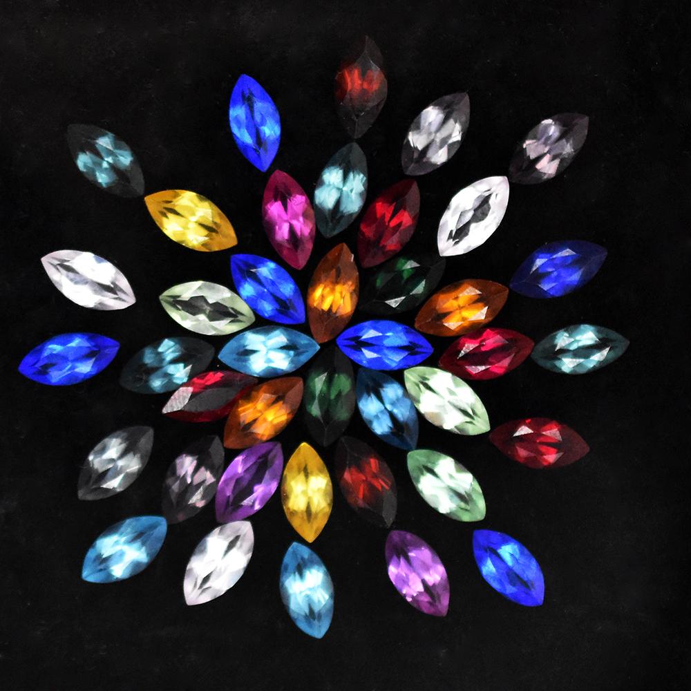 A+ Natural Mix Color Sapphire 9 Pcs 10x5 Mm Marquise Cut Lot Gemstone