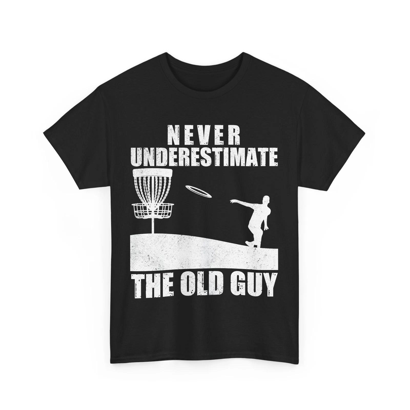 Disc Golf Shirt, Never Underestimate The Old Guy Disc Golfer Vintage T-shirt S