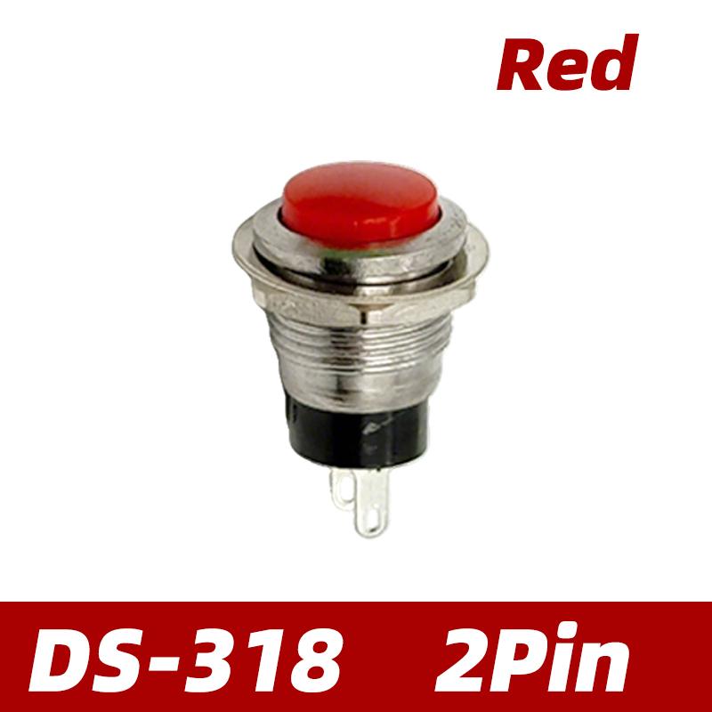 DS-318 Circular Momentary Button Switch 12MM Self Resetting Small Horn Doorbell Push Button Switch 2Pin