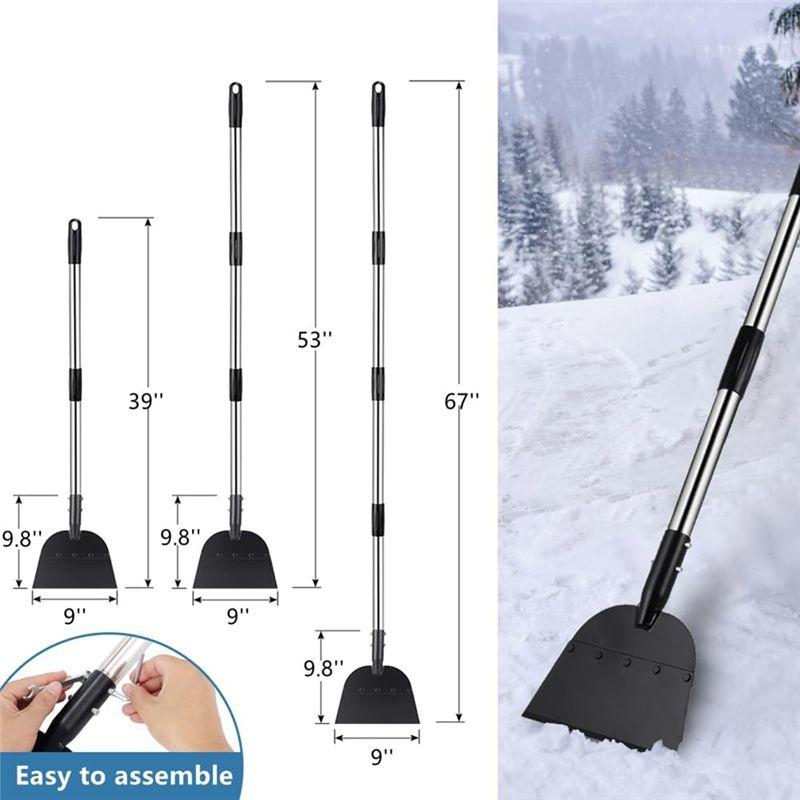 AEE4-Snow Shovel, Driveway Ice Scraper Tool, Floor Scraper For Cleaning Weeds Tools, Suitable For Roads Outdoor Garden