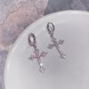 Diamond Studded Cross Women's Fashionable Earrings