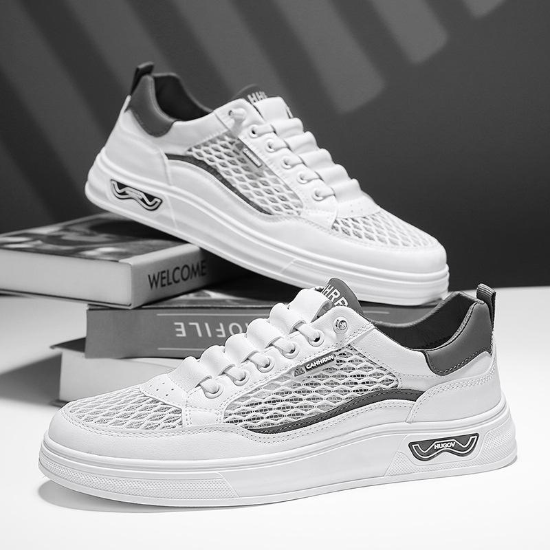 Herrenschuhe 2025 Sommer neue Low-Top Schnür-Freizeitschuhe Herrenmode Trend vielseitige Farbabstimmung Sport-Board-Schuhe