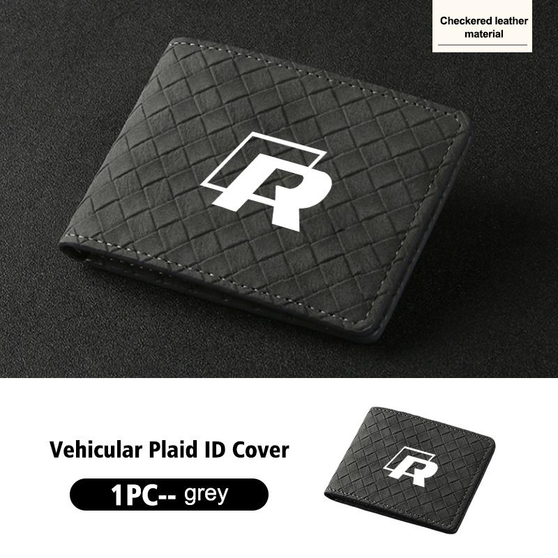 VFHJQ1 Suede Car ID Cover Vehicular Plaid Card Protector Wallet For Volkswagen VW Golf 4 5 6 7 Polo Jetta Sagitar Magotan Passat B5 B6