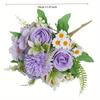 1pc Multicolor Plastic Simulation Daisy Rose Bouquet, Suitable for Wedding Party Decoration