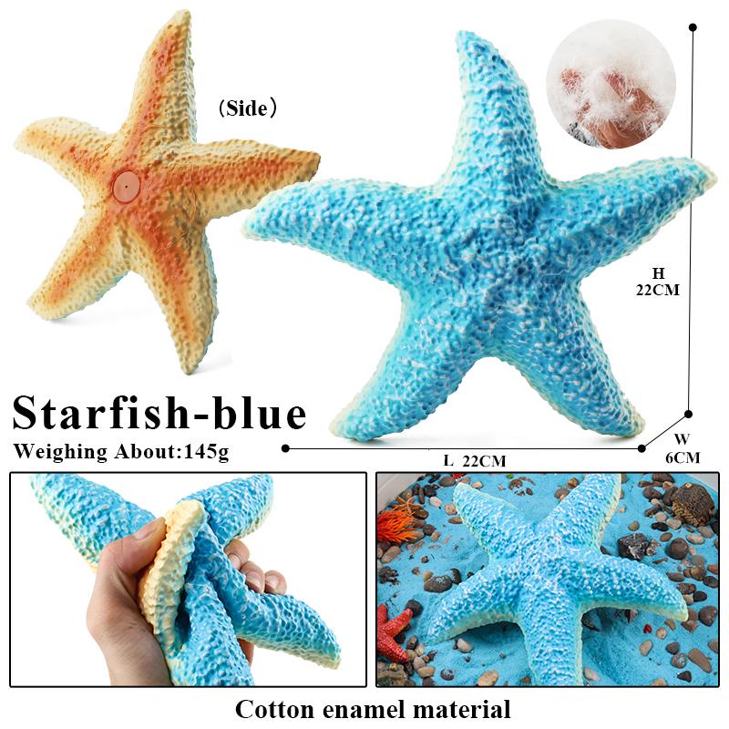 Oenux Ocean Animals Whale Shark Megalodon Crab Starfish Octopus Action Figures Soft Sea Life Model Educational Toy For Kids Gift