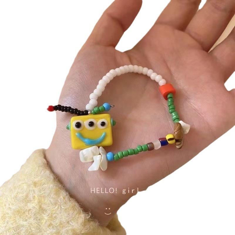 Summer Cute Cartoon Robot Colored Beaded Bracelet