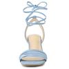 Allegra K Women's Lace-Up Sandals, Open Toe, Stiletto Heel, Blue, Size 26.0 Cm