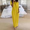 Amazon European and American foreign trade cross-border TK popular summer new women's clothing solid color short-sleeved long casual dress