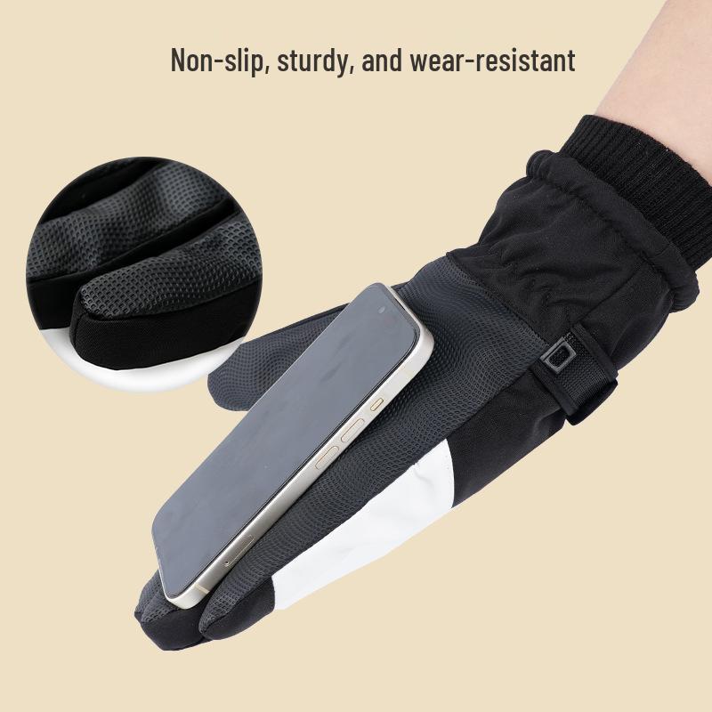 Men's Windproof Winter Ski Gloves: Warm, Thickened, Water-Repellent, Ideal for Cycling and Outdoor Use
