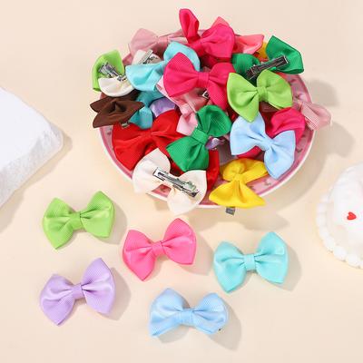 80 st Slumpmässiga flickors mini hårrosetter hårspänne för huvudet söt rosett enfärgad hårband hårspänne barn mode huvudbonad