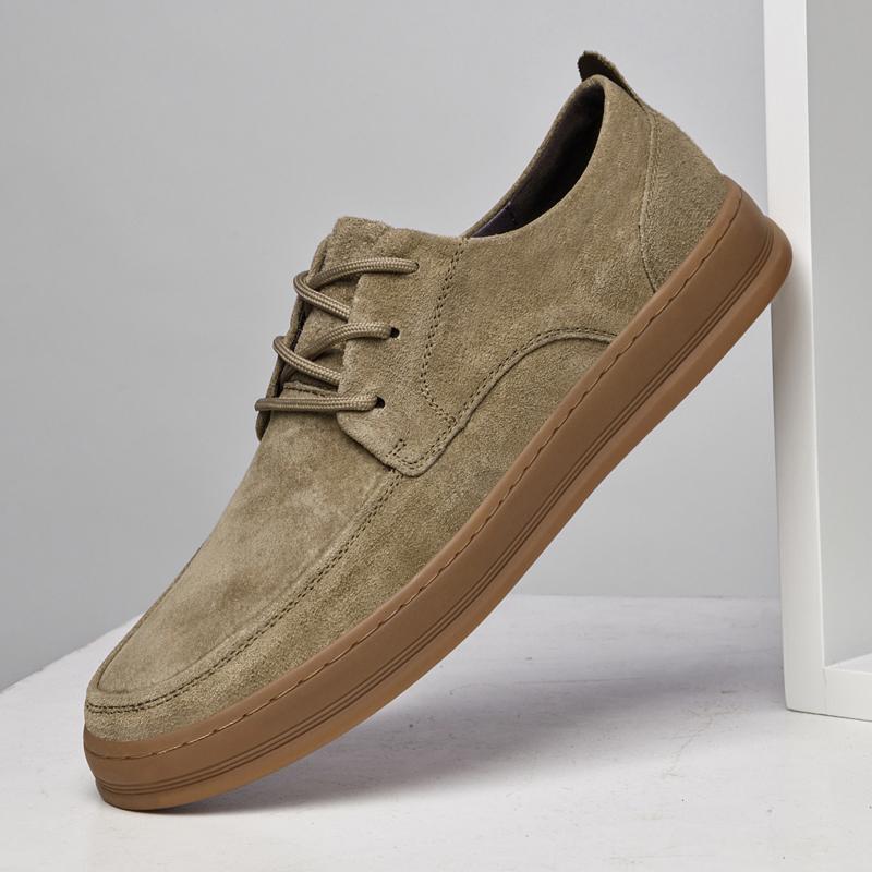Fashion Hot Sale Men's Suede Leather Casual Shoes Soft Sole Lace-up Man Sneakers Lightweight Oxford Shoes Outdoor Formal Dress Footwear