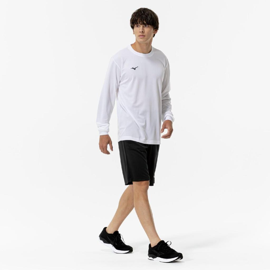 Mizuno NaviDry Long Sleeve Training Size Size L Exclusive Model T-Shirt, U-Neck, Moisture-Wicking, Quick-Drying, Underwear, Men's, 32MAC195,