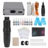 Rotary Tattoo Pen Kit Novice Power Supply Foot Pedal RCA Clip Cord Ink Cup Tattoo Machine Set (100‑)