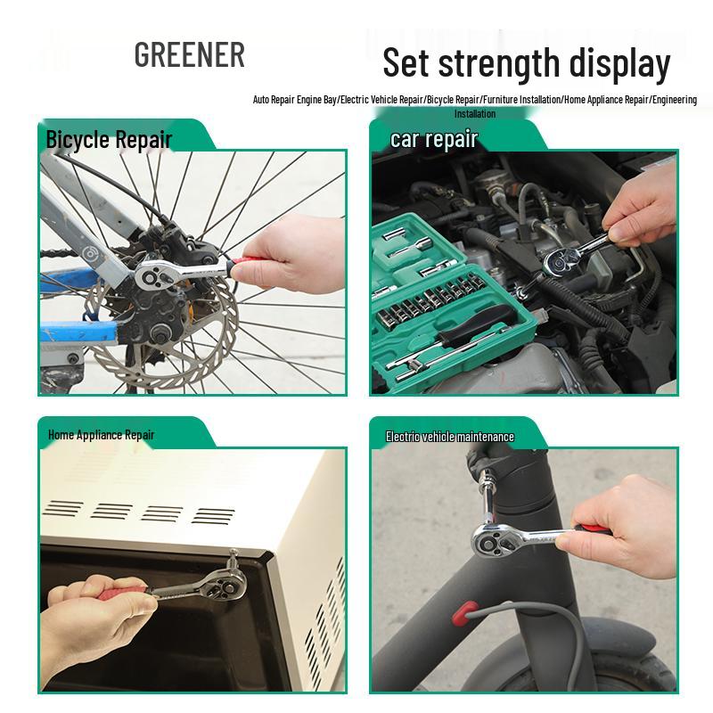 Quick Ratchet Socket Wrench Set for Car and Motorcycle Repair