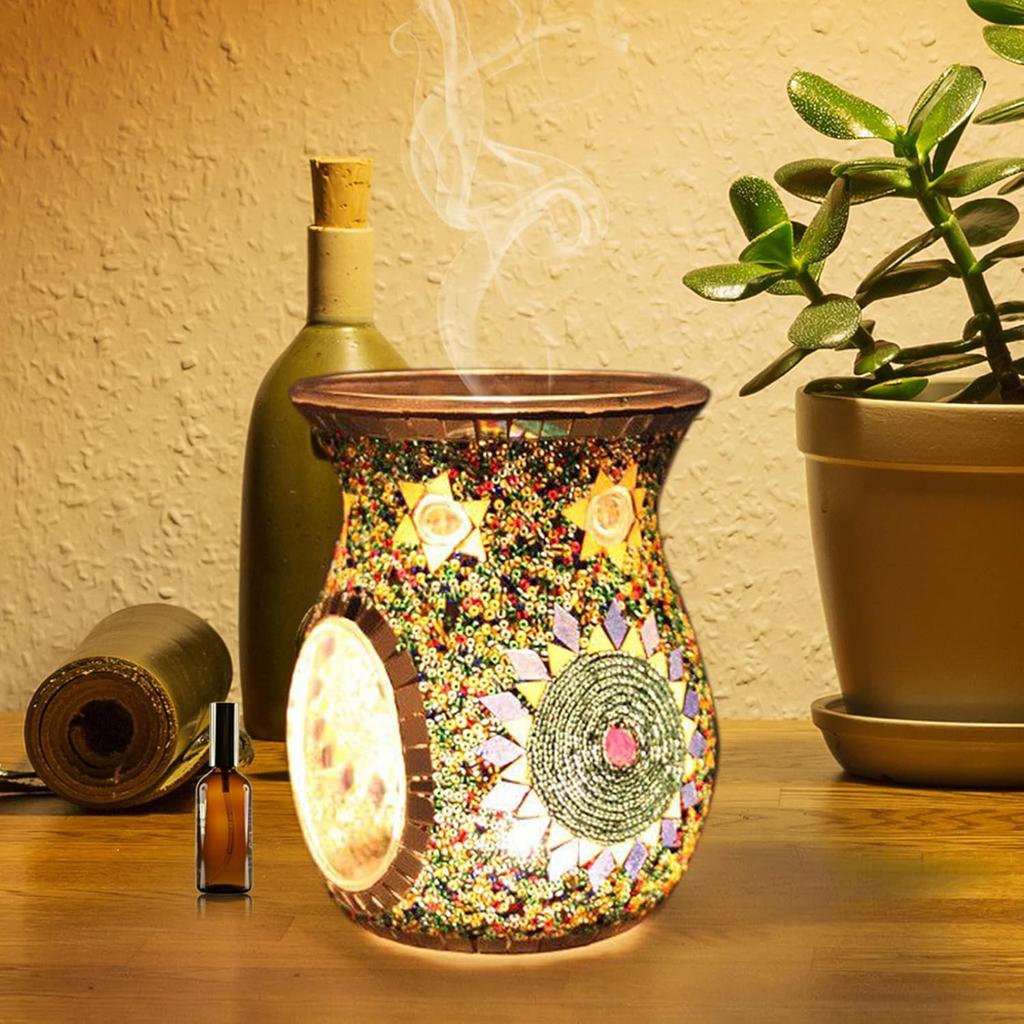 Lyellfe 2 Pack Essential Oil Burner, Fragrance Oil Warmer, Decorative Tealight Candle Holder, Incense Aromatherapy Oil Diffuser, Scented Wax Warmer