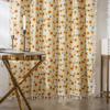 Sunflower Print Fringed Cotton Linen Curtains Semi-blackout Drape Fabric Rod Pocket Home Bedroom Living Room Valance