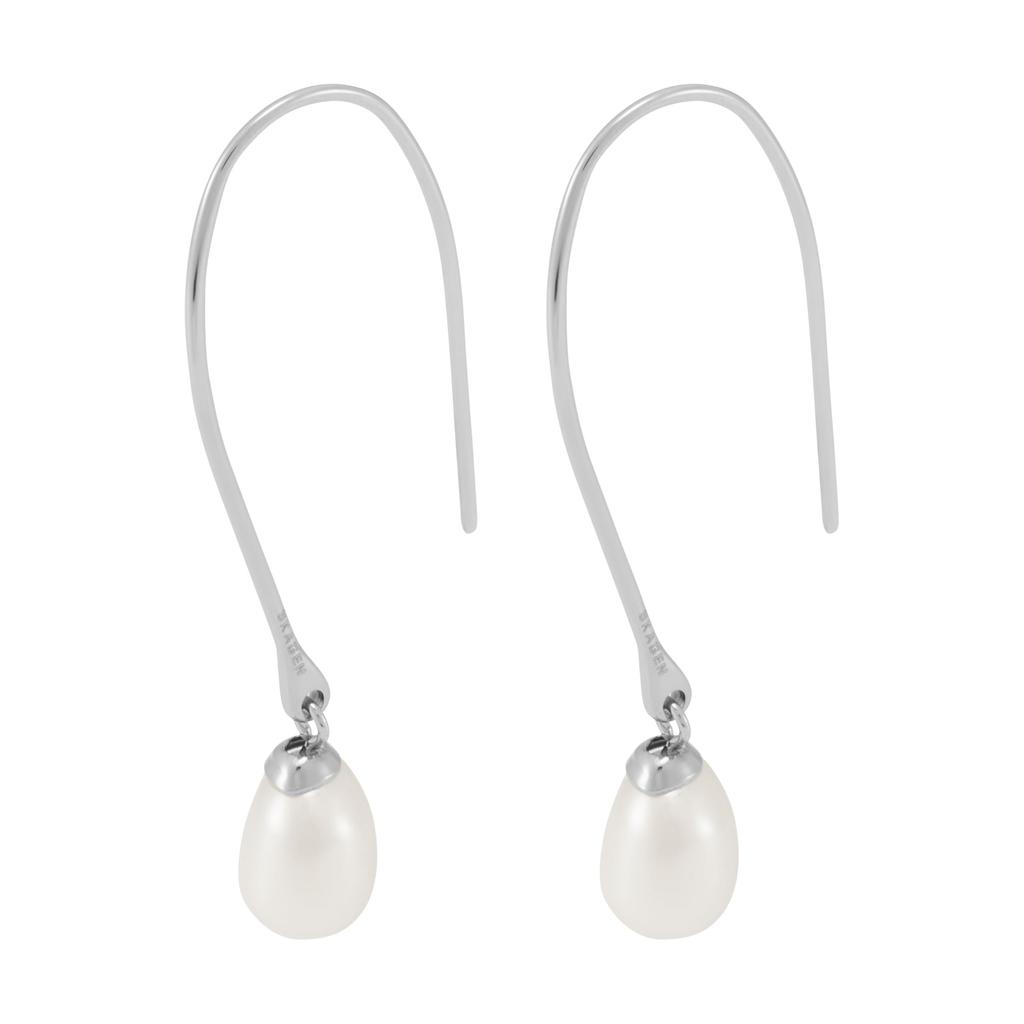 Skagen Women's Agnethe Pearl White Freshwater Pearl Pull-Through Earrings, SKJ1834040