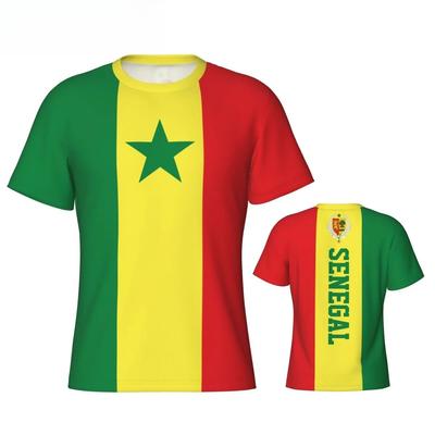 Koszulka sportowa Flaga Senegalu Senegalskie Koszulki 3D koszulka Ubrania Piłka nożna Patriotyczna Koszulka