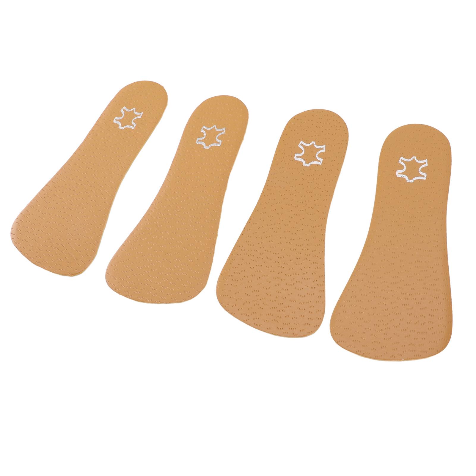

2 Pairs Orthotics Insoles 3 4 Length X O Type Leg Corrector Leather Shock Absorption Arch Support Shoe Inserts Brown S