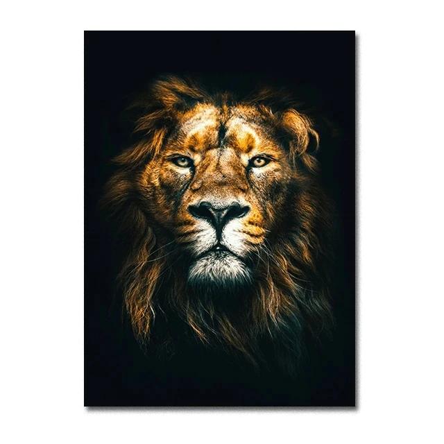 Modern Lion Family Wall Art Canvas Painting Print Posters Nature Animal Tiger Mural Pictures for Living Room Home Decoration