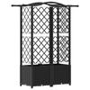 Elevated Planter with Trellis and Hanging Roof Black 122 X 40 X 141 Cm PP